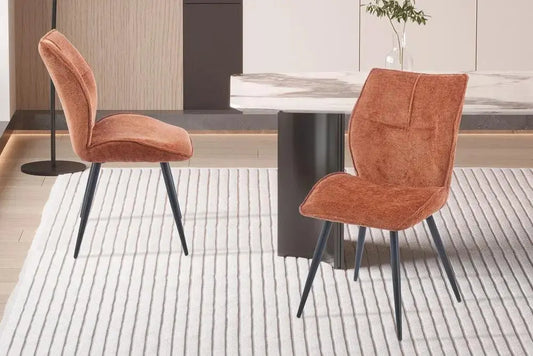 Chaise de Salle à Manger FAY en Tissu Rouille - 49 x 65 cm ROUSSEAU