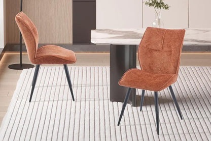 Chaise de Salle à Manger FAY en Tissu Rouille - 49 x 65 cm ROUSSEAU