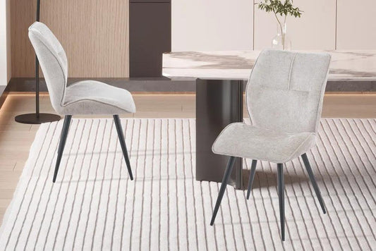 Chaise de Salle à Manger FAY en Tissu Sable - 49 x 65 cm ROUSSEAU