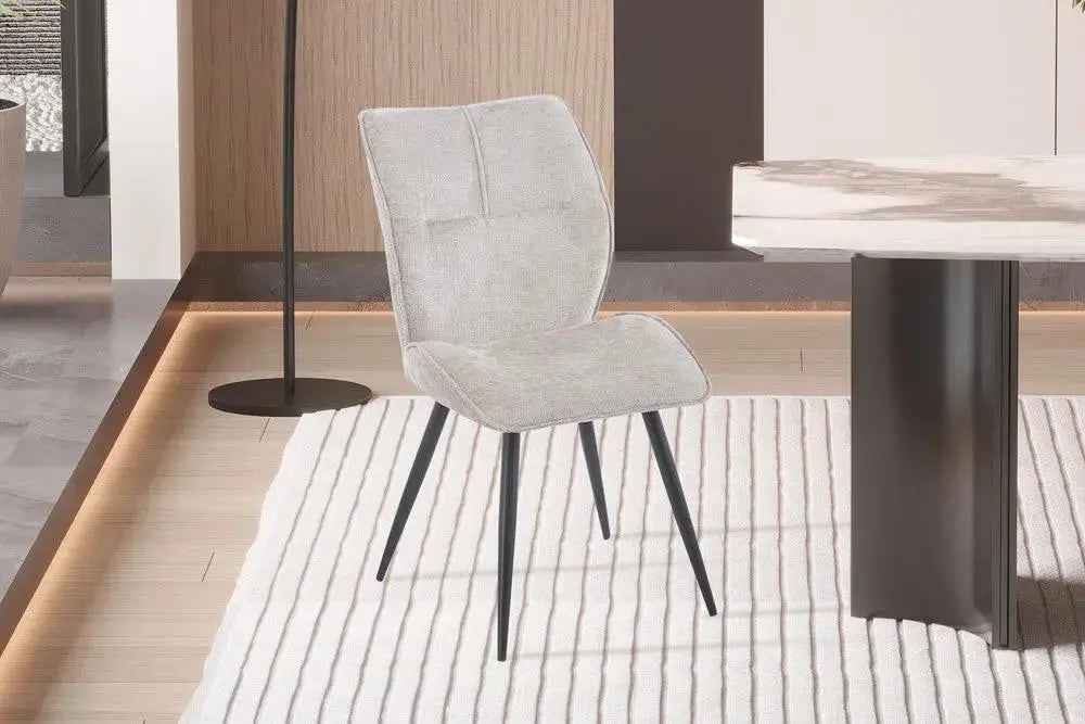 Chaise de Salle à Manger FAY en Tissu Sable - 49 x 65 cm ROUSSEAU
