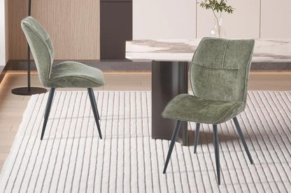 Chaise de Salle à Manger FAY en Tissu VERT - 49 x 65 cm ROUSSEAU