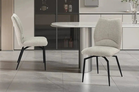 Chaises de Salle à Manger LYARA en Tissu Ecru - 45.5 x 60 cm ROUSSEAU