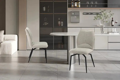 Chaises de Salle à Manger LYARA en Tissu Ecru - 45.5 x 60 cm ROUSSEAU