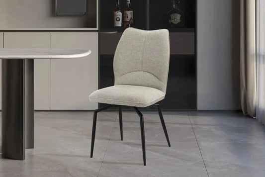 Chaises de Salle à Manger LYARA en Tissu Ecru - 45.5 x 60 cm ROUSSEAU