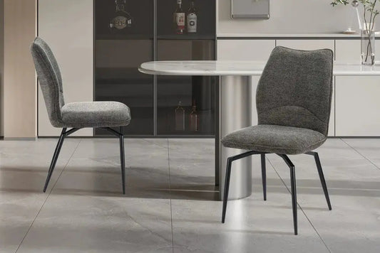 Chaises de Salle à Manger LYARA en Tissu Gris - 45.5 x 60 cm ROUSSEAU