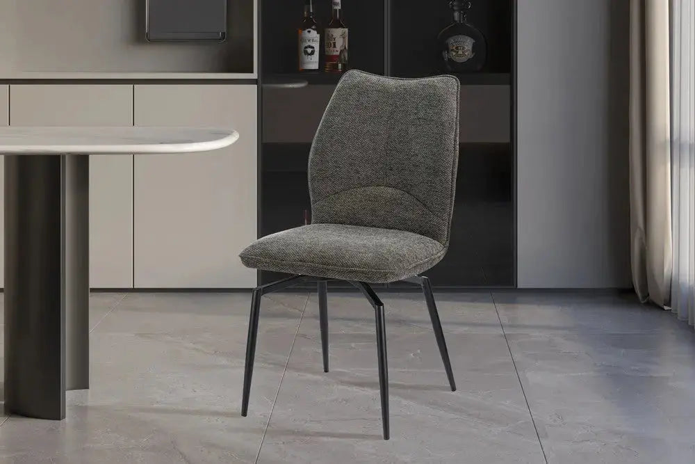 Chaises de Salle à Manger LYARA en Tissu Gris - 45.5 x 60 cm ROUSSEAU