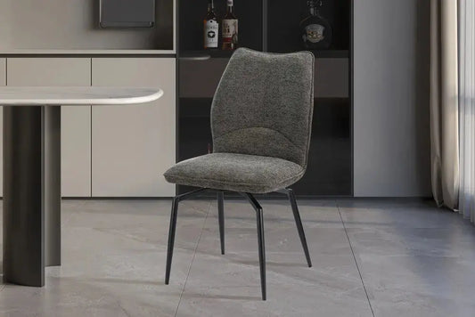 Chaises de Salle à Manger LYARA en Tissu Gris - 45.5 x 60 cm ROUSSEAU