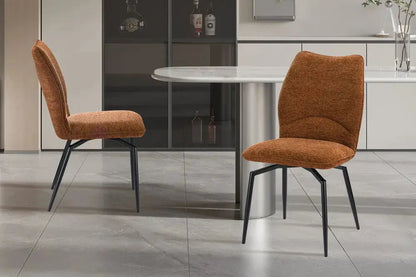 Chaises de Salle à Manger LYARA en Tissu Rouille - 45.5 x 60 cm ROUSSEAU