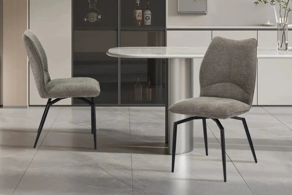 Chaises de Salle à Manger LYARA en Tissu Sable - 45.5 x 60 cm ROUSSEAU