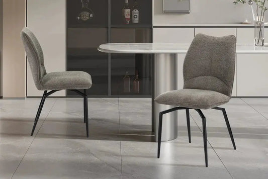 Chaises de Salle à Manger LYARA en Tissu Sable - 45.5 x 60 cm ROUSSEAU