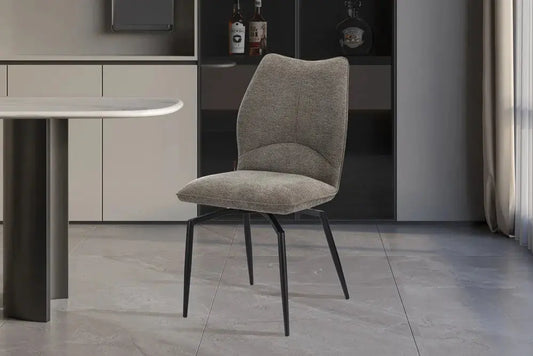 Chaises de Salle à Manger LYARA en Tissu Sable - 45.5 x 60 cm ROUSSEAU