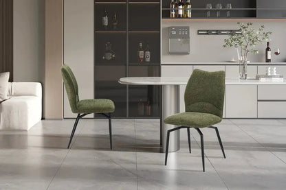Chaises de Salle à Manger LYARA en Tissu Vert - 45.5 x 60 cm ROUSSEAU