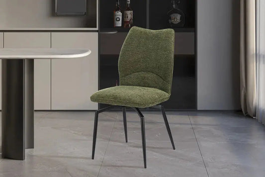 Chaises de Salle à Manger LYARA en Tissu Vert - 45.5 x 60 cm ROUSSEAU