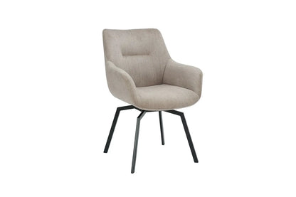Chaise de Salle à Manger Pivotante MODESTY en Velours Côtelé Beige - 63 x 63 cm ROUSSEAU