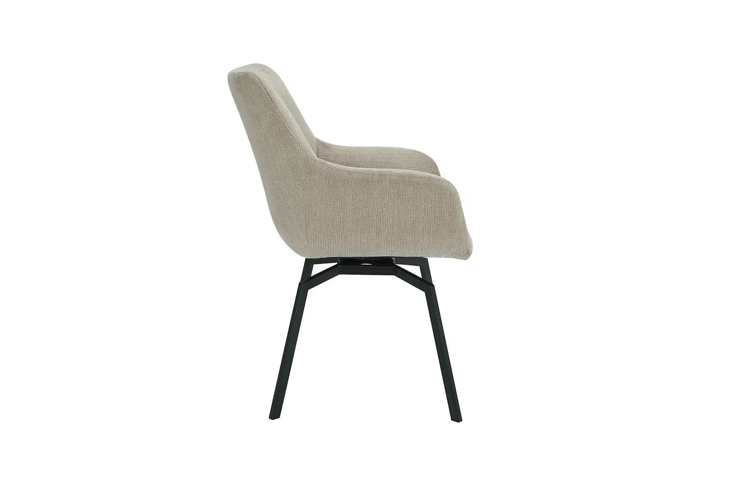 Chaise de Salle à Manger Pivotante MODESTY en Velours Côtelé Beige - 63 x 63 cm ROUSSEAU