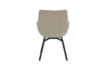 Chaise de Salle à Manger Pivotante MODESTY en Velours Côtelé Beige - 63 x 63 cm ROUSSEAU