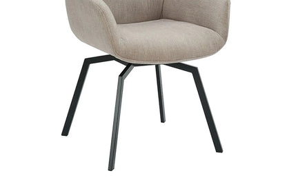 Chaise de Salle à Manger Pivotante MODESTY en Velours Côtelé Beige - 63 x 63 cm ROUSSEAU