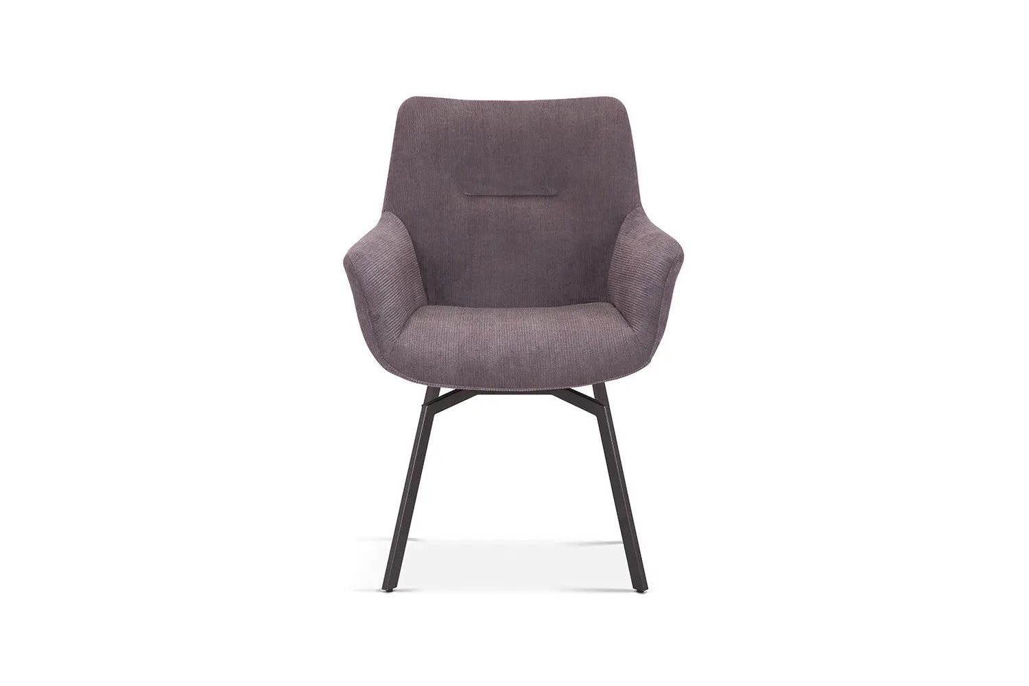 Chaise de Salle à Manger Pivotante MODESTY en Velours Côtelé Gris - 63 x 63 cm ROUSSEAU
