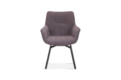 Chaise de Salle à Manger Pivotante MODESTY en Velours Côtelé Gris - 63 x 63 cm ROUSSEAU