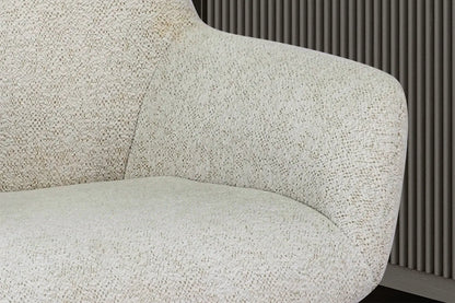 Chaise de Salle à Manger Pivotante MODESTY en Velours Ecru - 63 x 63 cm ROUSSEAU