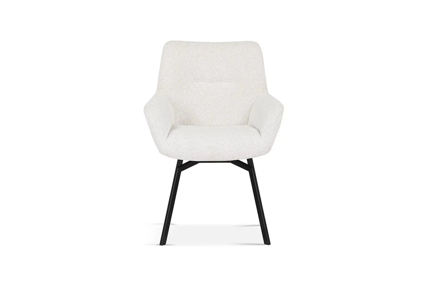Chaise de Salle à Manger Pivotante MODESTY en Velours Ecru - 63 x 63 cm ROUSSEAU