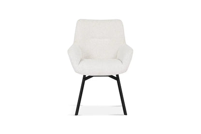 Chaise de Salle à Manger Pivotante MODESTY en Velours Ecru - 63 x 63 cm ROUSSEAU