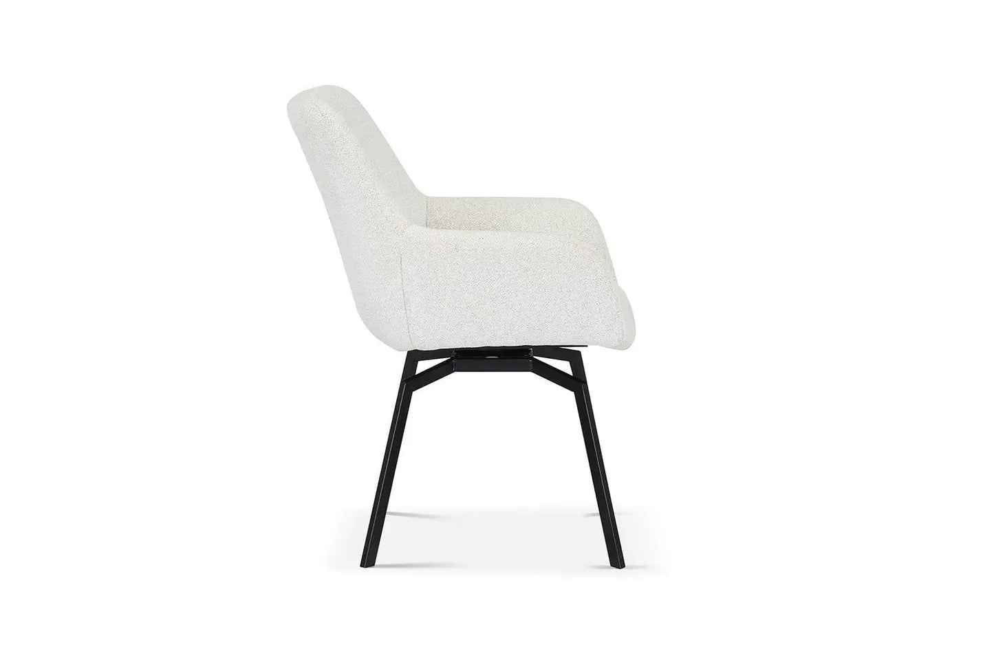 Chaise de Salle à Manger Pivotante MODESTY en Velours Ecru - 63 x 63 cm ROUSSEAU
