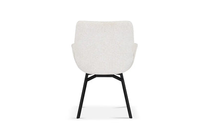 Chaise de Salle à Manger Pivotante MODESTY en Velours Ecru - 63 x 63 cm ROUSSEAU