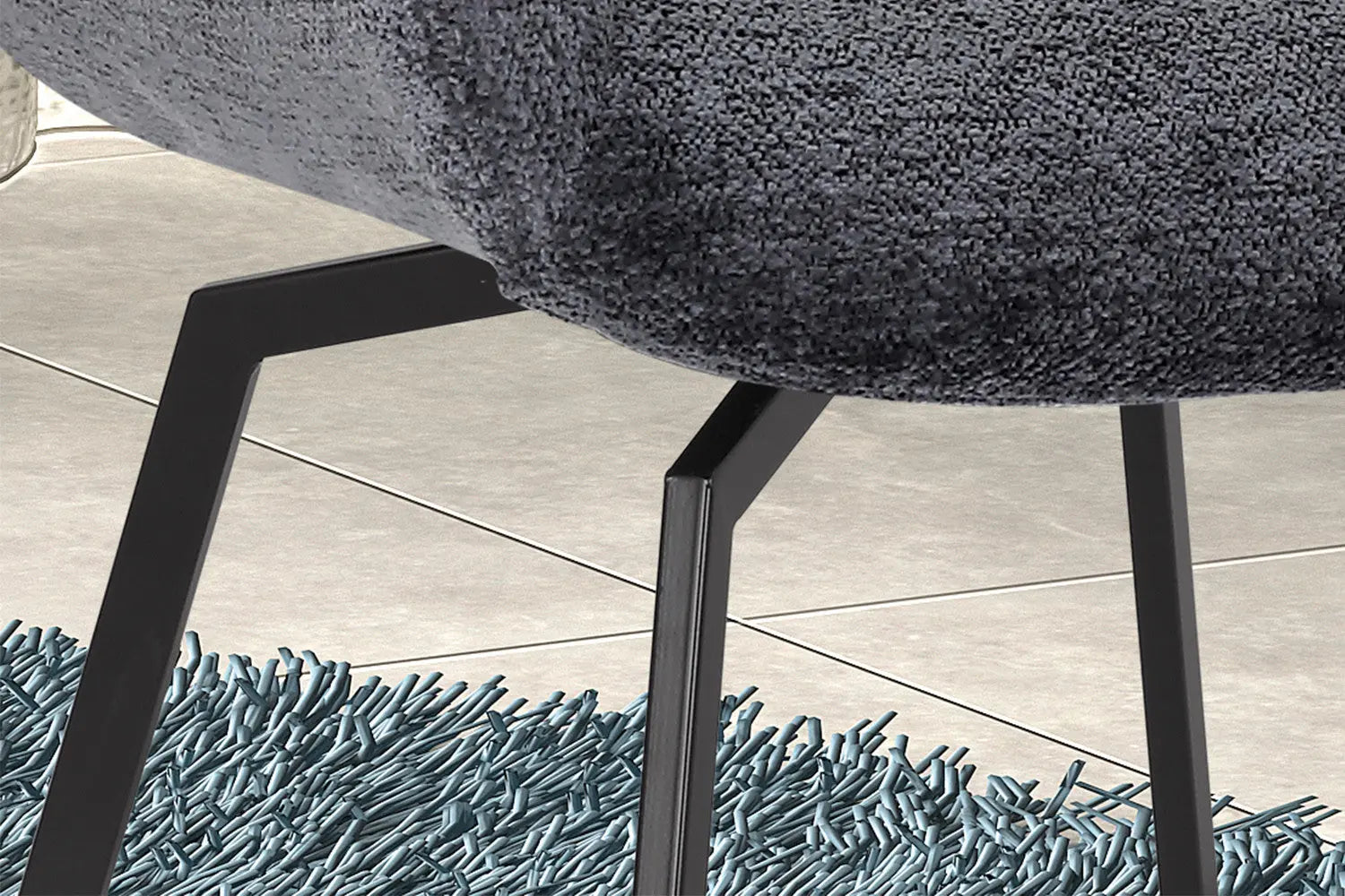Chaise de Salle à Manger Pivotante MODESTY en Velours Gris Foncé - 63 x 63 cm ROUSSEAU