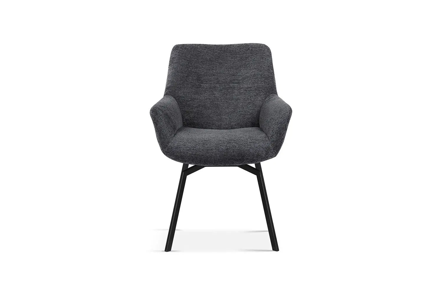 Chaise de Salle à Manger Pivotante MODESTY en Velours Gris Foncé - 63 x 63 cm ROUSSEAU