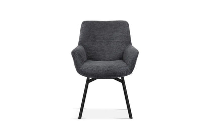 Chaise de Salle à Manger Pivotante MODESTY en Velours Gris Foncé - 63 x 63 cm ROUSSEAU