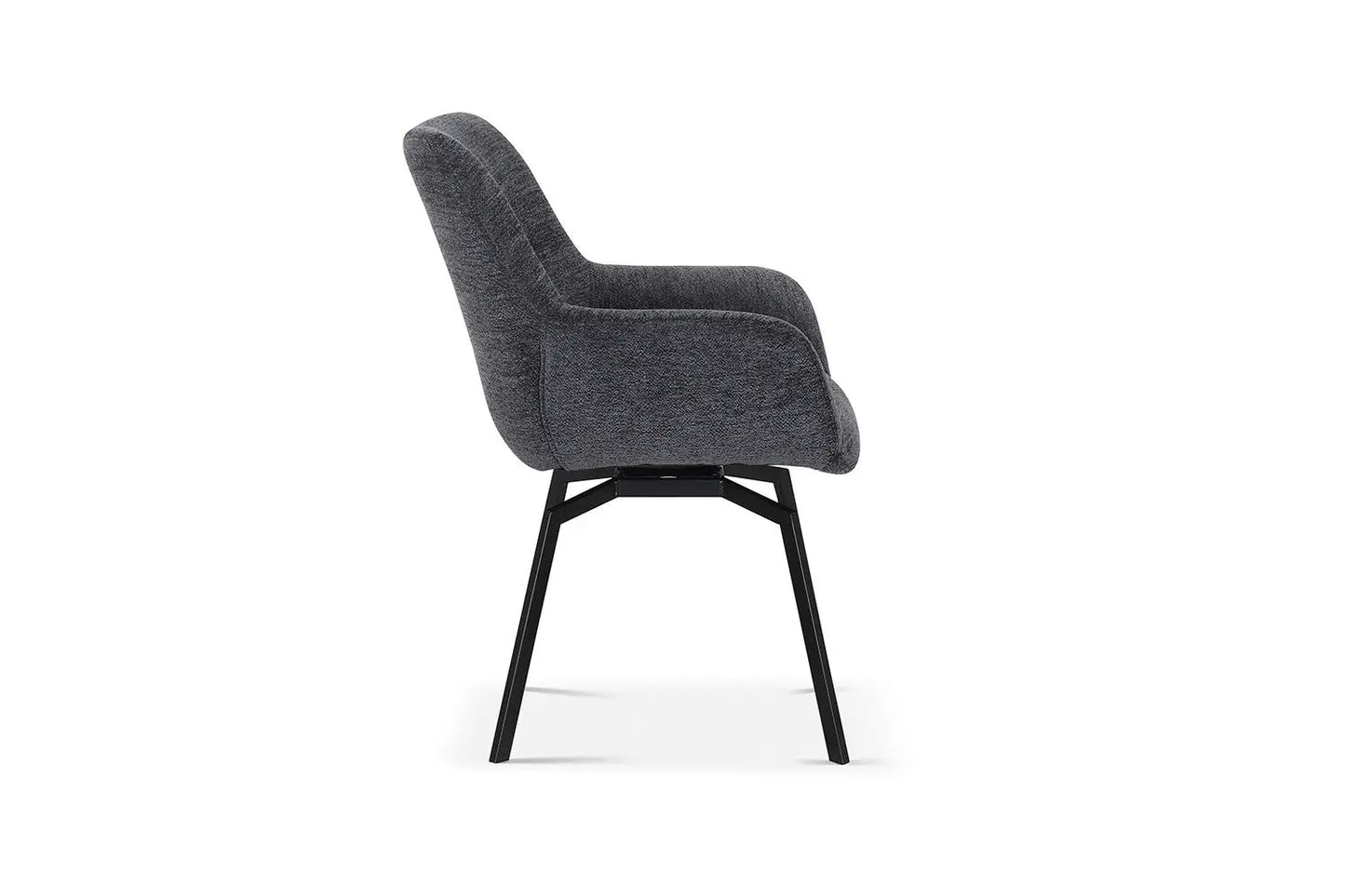 Chaise de Salle à Manger Pivotante MODESTY en Velours Gris Foncé - 63 x 63 cm ROUSSEAU