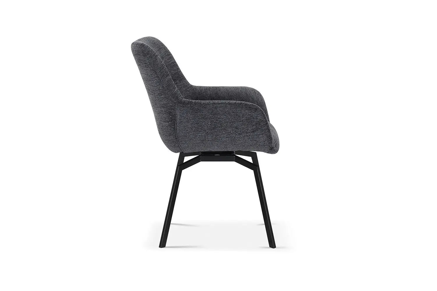 Chaise de Salle à Manger Pivotante MODESTY en Velours Gris Foncé - 63 x 63 cm ROUSSEAU
