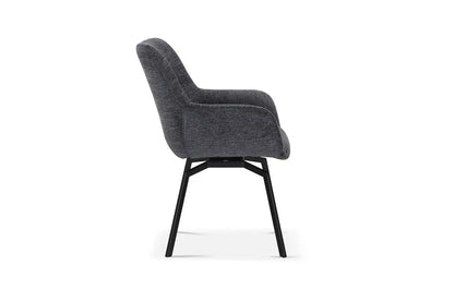 Chaise de Salle à Manger Pivotante MODESTY en Velours Gris Foncé - 63 x 63 cm ROUSSEAU