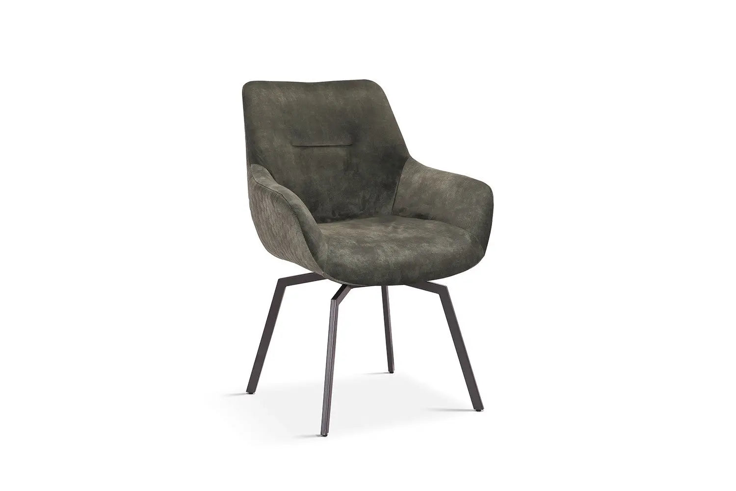 Chaise de Salle à Manger Pivotante MODESTY en Velours Vert - 63 x 63 cm ROUSSEAU