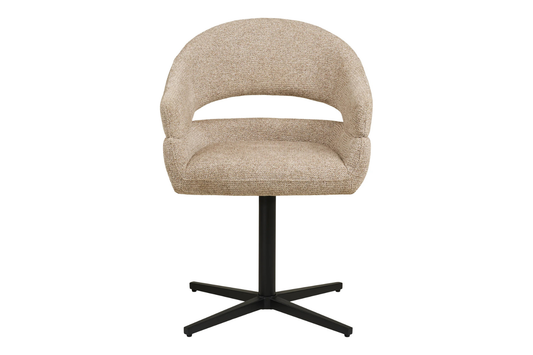 Chaise de Salle à Manger Pivotante avec Pieds Noirs DOVER Sable Chiné - 60 x 58 cm HOUSE NORDIC