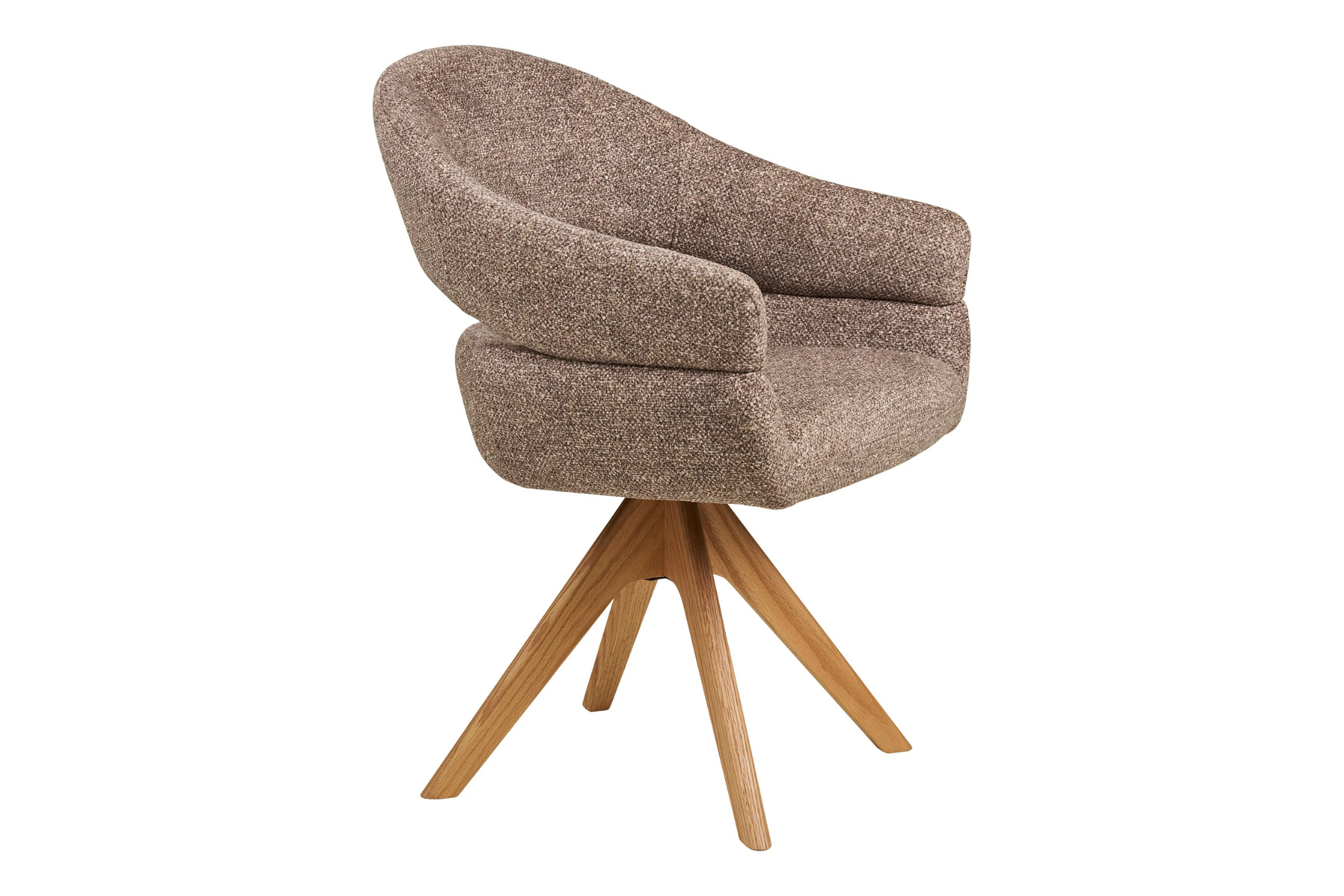 Chaise de Salle à Manger Pivotante avec Pieds en Chêne Naturel DOVER Brun - 61 x 58cm HOUSE NORDIC