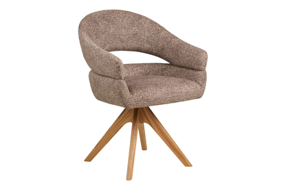 Chaise de Salle à Manger Pivotante avec Pieds en Chêne Naturel DOVER Brun - 61 x 58cm HOUSE NORDIC