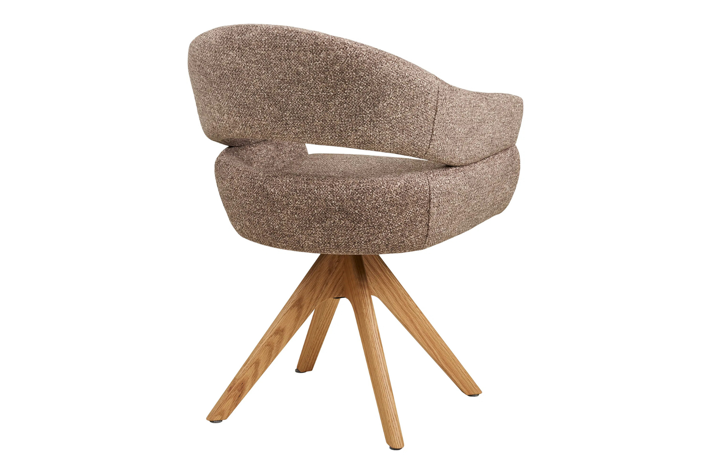 Chaise de Salle à Manger Pivotante avec Pieds en Chêne Naturel DOVER Brun - 61 x 58cm HOUSE NORDIC