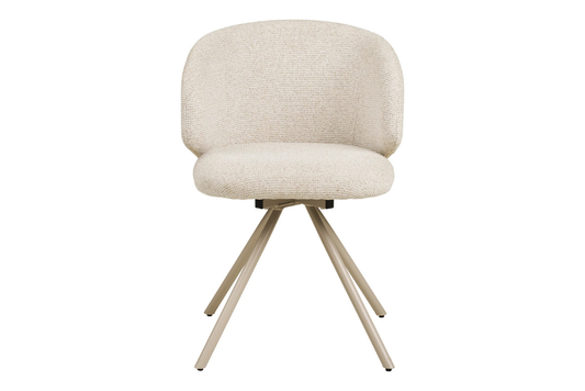 Chaise de Salle à Manger Pivotante avec Pieds et Tissu Sable FULHAM - 60 x 53 cm HOUSE NORDIC