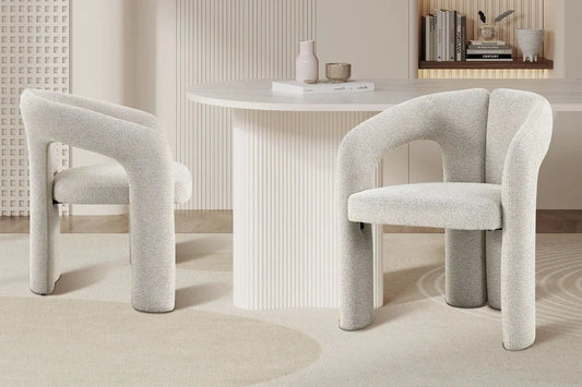 Chaise de Salle à Manger BEJAYA en Tissu Beige - 63 x 62 cm ROUSSEAU