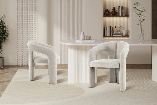 Chaise de Salle à Manger BEJAYA en Tissu Beige - 63 x 62 cm ROUSSEAU