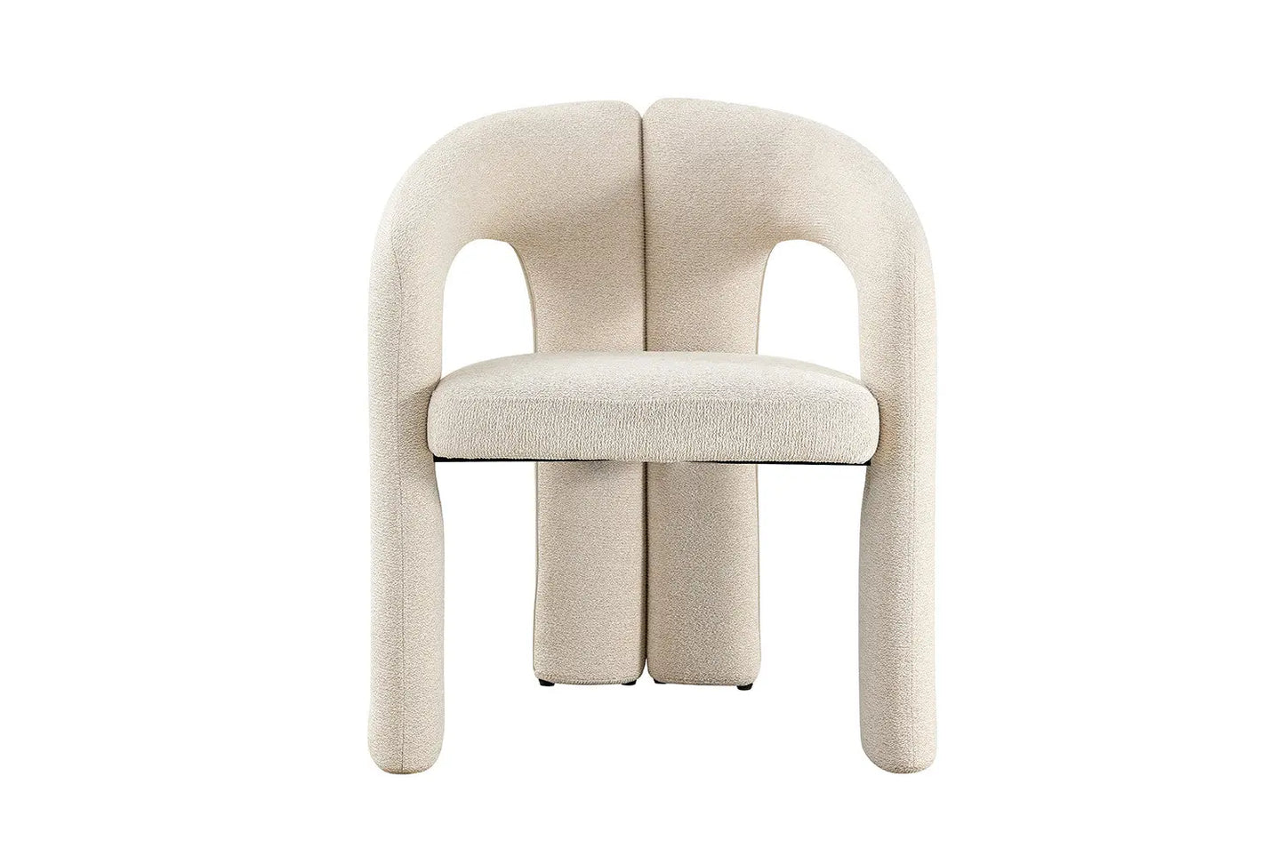 Chaise de Salle à Manger avec Accoudoirs BEJAYA en Tissu Ecru - 63 x 62 cm ROUSSEAU