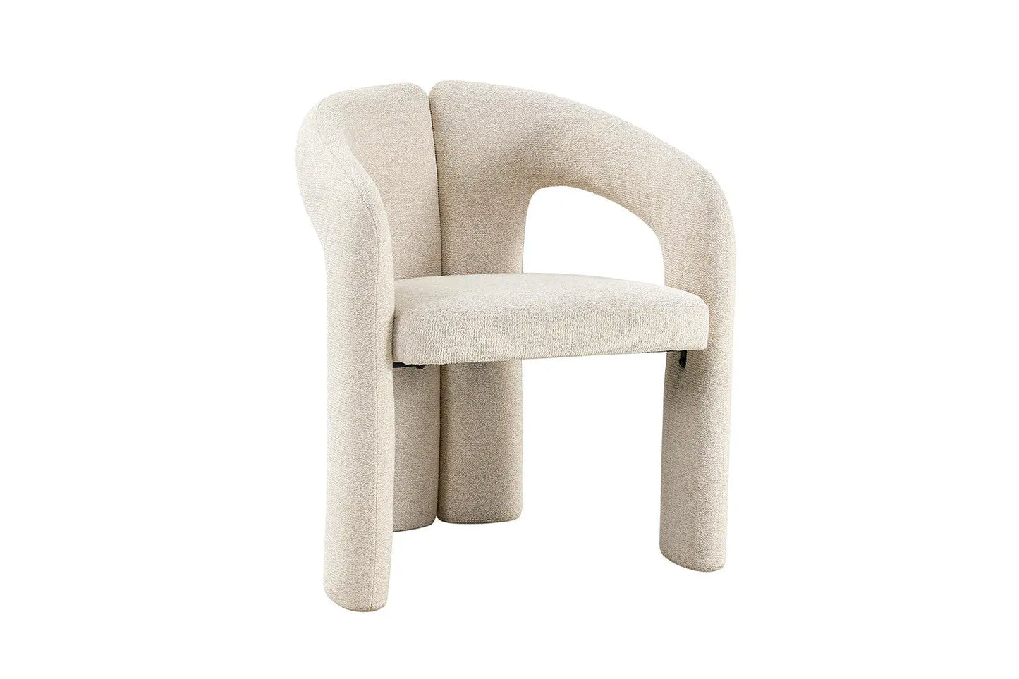 Chaise de Salle à Manger avec Accoudoirs BEJAYA en Tissu Ecru - 63 x 62 cm ROUSSEAU