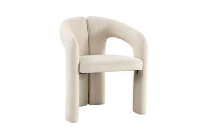 Chaise de Salle à Manger avec Accoudoirs BEJAYA en Tissu Ecru - 63 x 62 cm ROUSSEAU