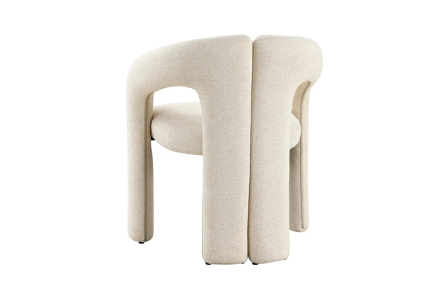 Chaise de Salle à Manger avec Accoudoirs BEJAYA en Tissu Ecru - 63 x 62 cm ROUSSEAU