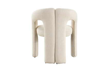 Chaise de Salle à Manger avec Accoudoirs BEJAYA en Tissu Ecru - 63 x 62 cm ROUSSEAU