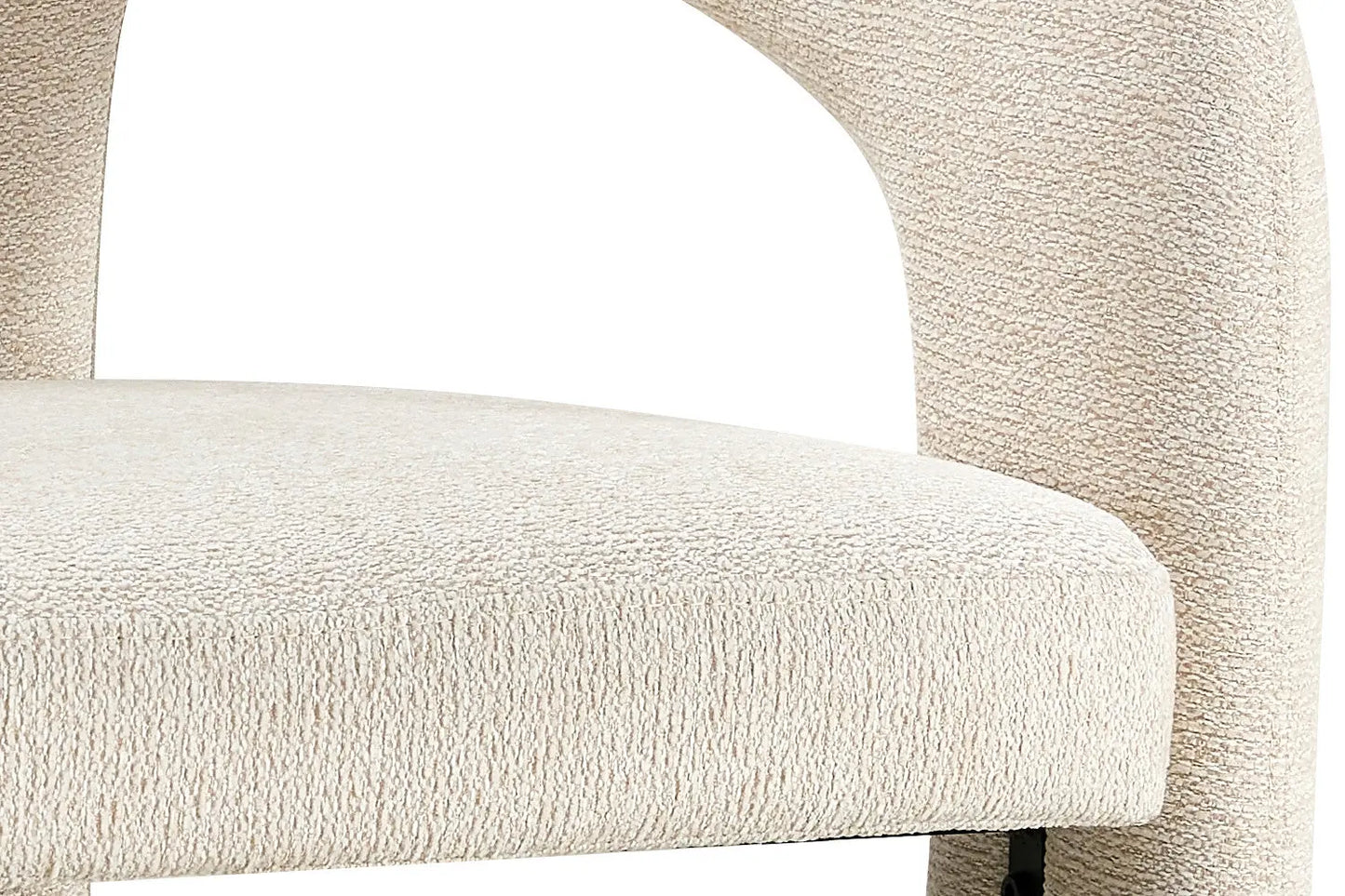 Chaise de Salle à Manger avec Accoudoirs BEJAYA en Tissu Ecru - 63 x 62 cm ROUSSEAU