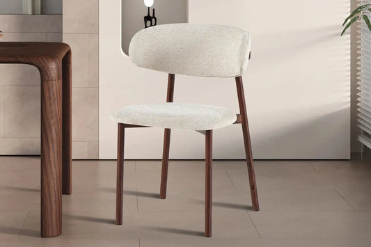 Chaise avec Pieds Noyer en Métal COYA Beige - 53 x 52cm ROUSSEAU