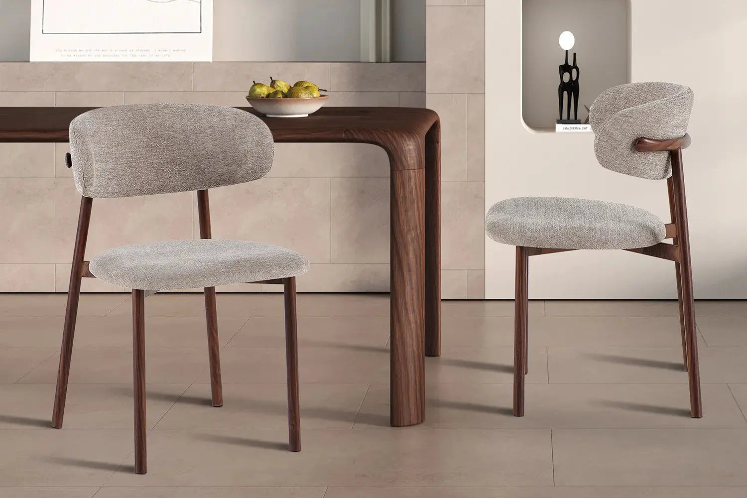 Chaise avec Pieds Noyer en Métal COYA Sable - 53 x 52cm ROUSSEAU